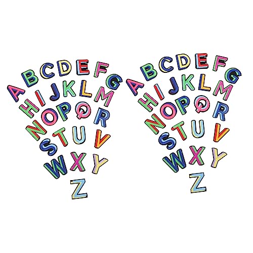 UKCOCO 52Stücke Farbenfrohe Alphabet Patches Nähflecken für Kleidung Taschen Kunstprojekte Aufnäher zum Aufnähen oder Aufbügeln für DIY Dekorationen und Designs von UKCOCO