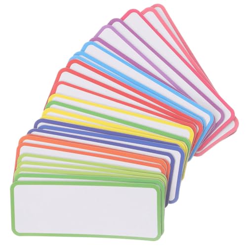 UKCOCO 54 Stück Teiliges Magnetisches Beschriftungsset Flexible Wiederbeschreibbare Whiteboard und Kühlschranketiketten Farbige Magnetlabels für Organisation und Namensschilder von UKCOCO