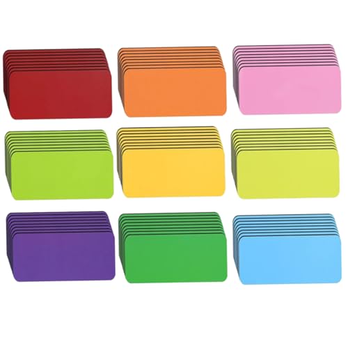UKCOCO 54 Stück Teiliges Set Magnetische Namensschilder Flexible Abwischbare Etiketten für Kühlschrank Whiteboards und Bunte Beschreibbare Magnetetiketten von UKCOCO