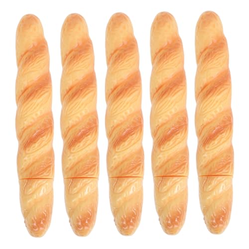 UKCOCO 5Stücke Brot Kugelschreiber Realistisches Baguette Design Lustige Schreibwaren für Büro und Schule Kreative Schreibtischdekoration mit Schwarzer Leicht und Tragbar von UKCOCO