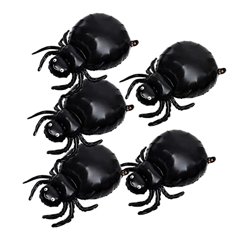 UKCOCO 5Stücke Halloween Spinnenballons aus Aluminiumfolie Dekorative Luftballons für Halloween Feiern Spooky Party Dekorationen und Fotohintergründe von UKCOCO