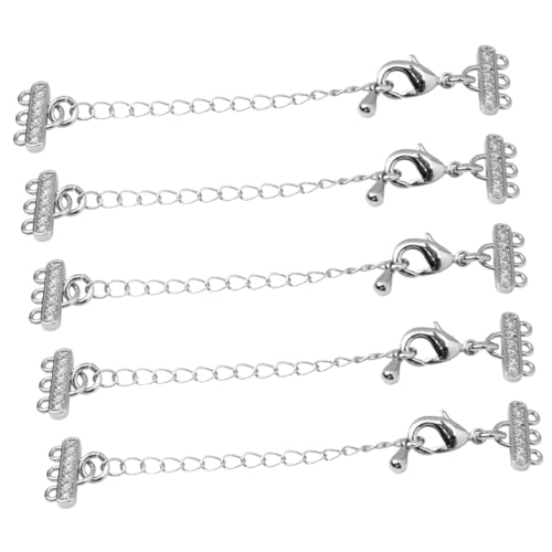 UKCOCO 5Stücke Halskettenverlängerungsketten mit Karabinerverschluss DIY Schmuckzubehör für Armbänder und Langlebig und Vielseitig Einsetzbar zum Ausdehnen von UKCOCO