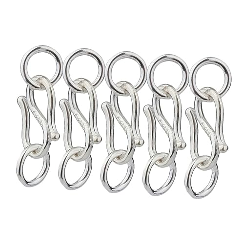 UKCOCO 5Stücke S Förmiger Silberverschluss für DIY Schmuckherstellung Langlebig und Rostfrei für Armbänder und Halsketten Vielseitiges Zubehör für Designs von UKCOCO
