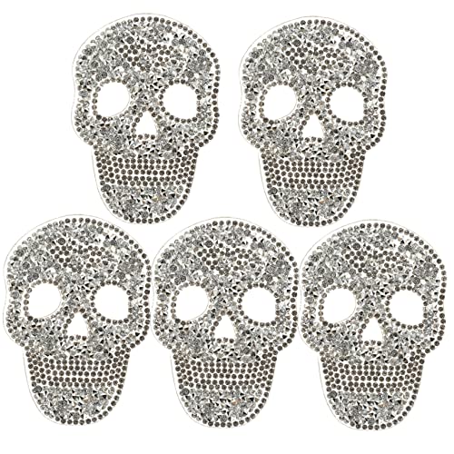 UKCOCO 5Stücke Teiliges Skull Patches Multifunktionale Bestickte Patches für DIY Reparatur und Dekoration von Kleidung Taschen und Mehr Selbstklebend und Einfach Anzubringen von UKCOCO