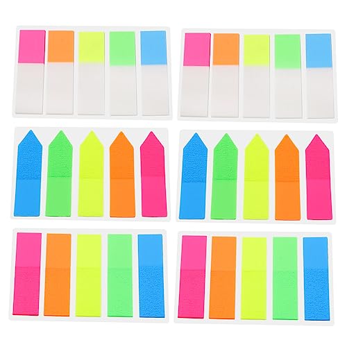 UKCOCO 6 Sätze Durchsichtigen Haftmarkierungen Bunte Lesezeichen für Bücher Notizen und Studien für Schüler und Studenten mit Praktischem Design und Langlebigem Pet Material von UKCOCO