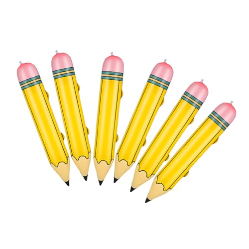UKCOCO 6 Stück Aufblasbare Bleistift Ballons PVC Schulparty Dekoration Lustige Riesen Stift Deko für Kindergeburtstag und Klassenzimmergestaltung UKCOCO 6 Stück Aufblasbare Bleistift Ballons PVC Schulparty Dekoration Lustige Riesen Stift Deko für Kindergeburtstag und Klassenzimmergestaltung von UKCOCO
