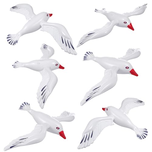 UKCOCO 6 Stück Aufblasbare Seemöwe Deko für Strand und Inflatable Seagull Wasserspielzeug für Familienaktivitäten für Unvergessliche Am Wasser von UKCOCO