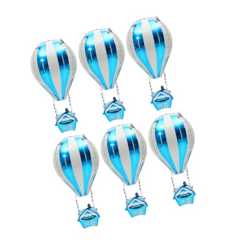 UKCOCO 6 Stück Heißluftballon Dekoration Heißluftballon Aluminiumballon Helium Dekoballon Aluminium Heißluftballon Heliumfolienballons Kinderparty Ballons Aluminiumfolie von UKCOCO