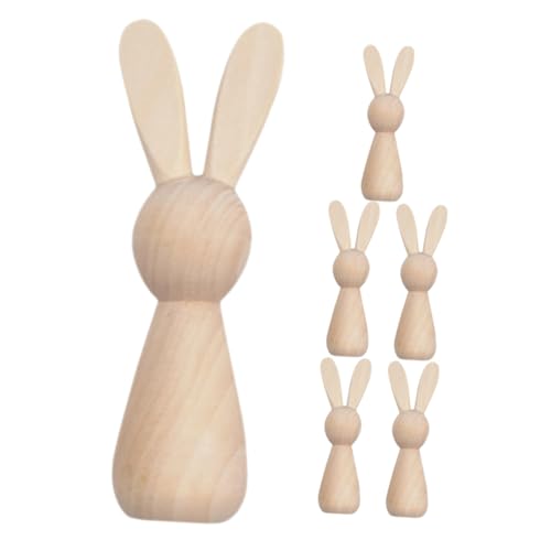 UKCOCO 6 Stück Holzkaninchen Figuren zum Bemalen Unfertige Diy Deko für Ostern Kreative Bastelideen für Tischdekoration und Festtagsgestaltungen Langlebige Holzornamente für Erwachsene UKCOCO 6 Stück Holzkaninchen Figuren zum Bemalen Unfertige Diy Deko für Ostern Kreative Bastelideen für Tischdekoration und Festtagsgestaltungen Langlebige Holzornamente für Erwachsene von UKCOCO