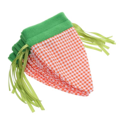UKCOCO 6 Stück Karottenbündeltasche Osterplätzchenbeutel osterparty taschen Ostern-Karotten-Kordelzugbeutel Ostern-Süßigkeiten-Tasche Goodie-Bags für Osterleckereien Plüschstoffe von UKCOCO