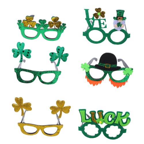 UKCOCO 6 Stück Kleebrille gläser irisches Festivalzubehör St Patrick Brille St. Patricks Day Brille Partyzubehör irische Brille Kleeblatt-Accessoires Glitzertuch UKCOCO 6 Stück Kleebrille gläser irisches Festivalzubehör St Patrick Brille St. Patricks Day Brille Partyzubehör irische Brille Kleeblatt-Accessoires Glitzertuch von UKCOCO
