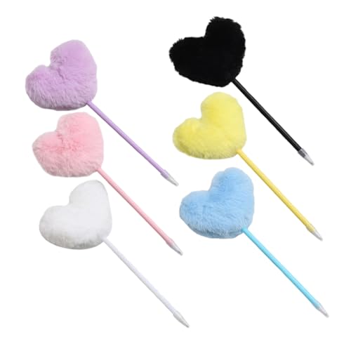 UKCOCO 6 Stück Teiliges Farbverlauf Kugelschreiber mit Flauschiger Herz Pompon Spitze Kreative Bunte Stifte für Schule Büro Mädchen Schreibwaren UKCOCO 6 Stück Teiliges Farbverlauf Kugelschreiber mit Flauschiger Herz Pompon Spitze Kreative Bunte Stifte für Schule Büro Mädchen Schreibwaren von UKCOCO