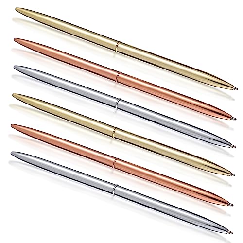 UKCOCO 6 Stück Teiliges Kugelschreiber Metallkugelschreiber Ergonomisch Glatt Schreibend für Büro Schule Alltag in Gold Roségold Silber Je UKCOCO 6 Stück Teiliges Kugelschreiber Metallkugelschreiber Ergonomisch Glatt Schreibend für Büro Schule Alltag in Gold Roségold Silber Je von UKCOCO