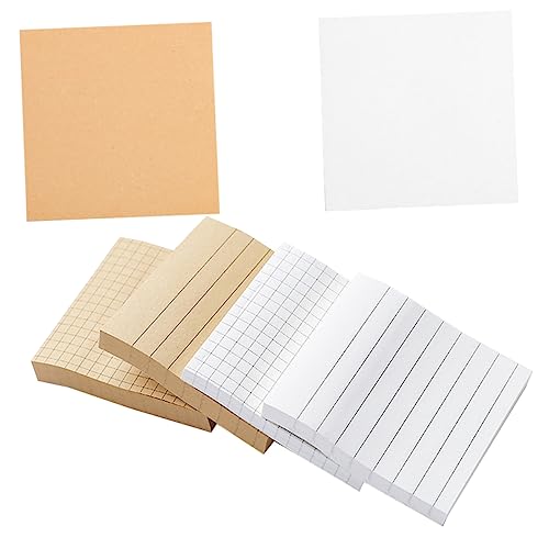 UKCOCO 6 Stück Teiliges Selbstklebendes Notizblock mit Linierten Karierten und Blanko Praktische Tragbare Memo Pads für Schüler und Büro Vielseitig für Notizen und Erinnerungen von UKCOCO