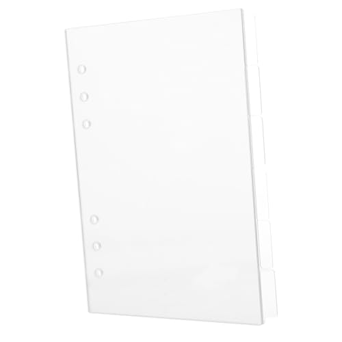 UKCOCO 6 Stück Transparenter Acryl Notizbuch Cover Teiliges mit Abnehmbaren Nachfüllbaren Einlagen für Ringbuch Unlinierte Vielseitiges Zubehör für DIY Journal und Planer von UKCOCO