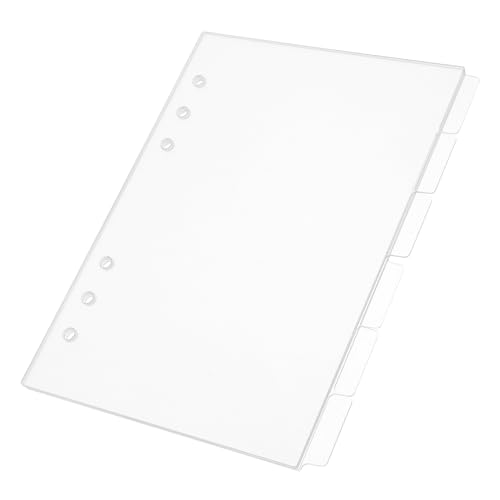 UKCOCO 6 Stück Transparenter Acryl Notizbuch Umschlag Teiliges mit Abnehmbaren Nachfüllseiten Wiederbefüllbarer Ringbuch Trenner für DIY Planer und Reisejournale Stilvoll und Vielseitig von UKCOCO