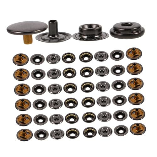 UKCOCO 60 Sätze Teiliges Metall Druckknopf Langlebige Vier Teilige Snap Verschlüsse für DIY Kleidung Jacken Down und Baseballjacken Einfache Montage Vielseitig für Stoff von UKCOCO
