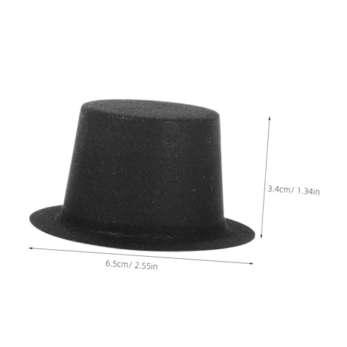 UKCOCO 60 Stück Mini Weihnachtsmützen Schwarz PVC Flokatiert Strapazierfähige Mini Hüte Dekoration DIY Basteln Party Zubehör für Puppen und Schneemänner von UKCOCO