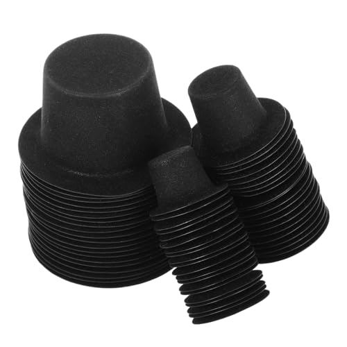 UKCOCO 60 Stück Teiliges Mini Hüte Schwarze Filzbezogene Puppenhüte Vielseitige DIY Weihnachtsdeko Leichte Langlebige Miniaturhüte für Bastelprojekte und Puppenaccessoires von UKCOCO