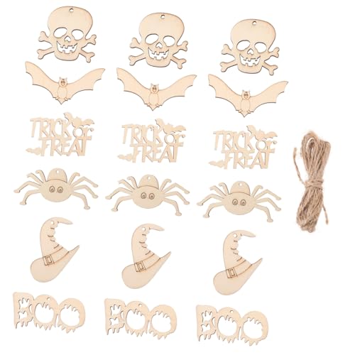 UKCOCO 60Stücke Holzscheiben Unbehandelte Holzspäne DIY Halloween Dekorationen Bastelaccessoires für Kreative Projekte für Halloween Partys und Kunsthandwerk UKCOCO 60Stücke Holzscheiben Unbehandelte Holzspäne DIY Halloween Dekorationen Bastelaccessoires für Kreative Projekte für Halloween Partys und Kunsthandwerk von UKCOCO