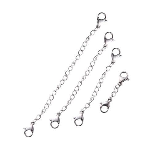 UKCOCO 6Stücke Armbandverlängerungsketten mit Karabinerverschlüssen Schmuckverlängerung für DIY Bastelprojekte Silber von UKCOCO