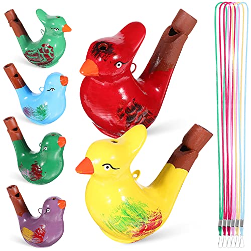 UKCOCO 6Stücke Keramik Vogelpfeifen für Musikalisches mit Lanyards Fördert Klangrhythmus und Kreativität für Geburtstagsfeiern und Feiertage von UKCOCO