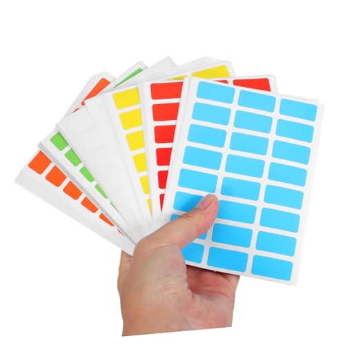 UKCOCO 6er Packungen Selbstklebende Rechteckige Farbige Etiketten Aufkleber Für Ordner Akten Dokumente Büro Organisation Bunte Beschriftbare Label Sticker von UKCOCO