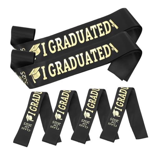 UKCOCO 6pcs Gold Graduation Sash Für Die Klasse Von 2025 Ideal Für Abschlussfeier Und Abschluss-abschlussdekorationen Und Accessoires von UKCOCO