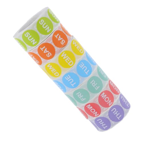 UKCOCO 7 Rollen Wochentags Aufkleber Selbstklebende Bunte Montag bis Etiketten für Zeitmanagement Lange Haltbarkeit Vielseitige Verwendung Praktische Farbenfrohe Wochentag Sticker UKCOCO 7 Rollen Wochentags Aufkleber Selbstklebende Bunte Montag bis Etiketten für Zeitmanagement Lange Haltbarkeit Vielseitige Verwendung Praktische Farbenfrohe Wochentag Sticker von UKCOCO