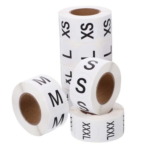 UKCOCO 7Rollen Kleidungsgrößen Aufkleber Selbstklebende Runde Praktische Größenetiketten für Kleidung für Zuhause UKCOCO 7Rollen Kleidungsgrößen Aufkleber Selbstklebende Runde Praktische Größenetiketten für Kleidung für Zuhause von UKCOCO