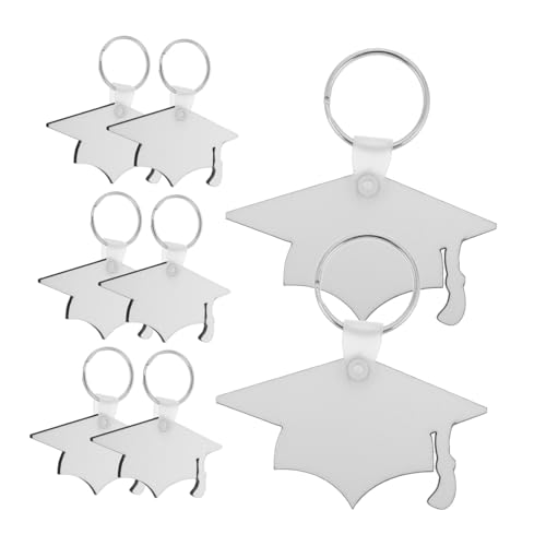 UKCOCO 8 Stück Abschlusskappen Schlüsselanhänger Sublimations Abschlussrohlinge Bachelor Hut Foto Anhänger Gedenkfoto Charm Kappen Dekorationen Für Den Abschluss Grad von UKCOCO