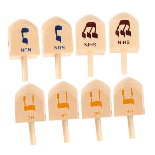 UKCOCO 8 Stück Kreisel Chanukka- Dreidel Masse Kreiselspielzeug Hanukka - Chanukka-Dreidel Dreidel Für Hölzerne Spinning Dreidel-Spiel Holz von UKCOCO
