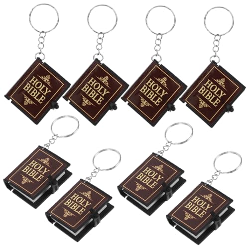 UKCOCO 8 Stück Schlüsselanhänger Schild Zubehör Schlüsselbund heilig Miniaturbibel Geburtstagsgeschenk religiöse Taufornament Bibelbuch Anhänger PVC-Außenhaut UKCOCO 8 Stück Schlüsselanhänger Schild Zubehör Schlüsselbund heilig Miniaturbibel Geburtstagsgeschenk religiöse Taufornament Bibelbuch Anhänger PVC-Außenhaut von UKCOCO