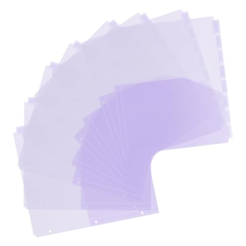UKCOCO 8 Stück Teiliges Dokumententaschen mit Farbcodierten Fächern Halbtransparente Organizer für Ring Ordner Robuste Trennblätter mit Sichtfenstern für Büro und Schreibtisch von UKCOCO