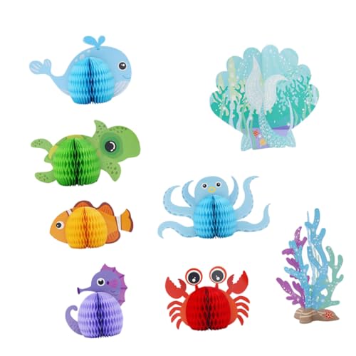 UKCOCO 8 Stück Teiliges Honeycomb Centerpiece aus Papier Partydeko für Kindergeburtstag Shower Langlebig Farbenfroh für Unterwasserwelt Themenpartys UKCOCO 8 Stück Teiliges Honeycomb Centerpiece aus Papier Partydeko für Kindergeburtstag Shower Langlebig Farbenfroh für Unterwasserwelt Themenpartys von UKCOCO