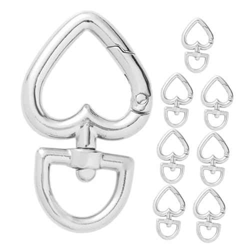 UKCOCO 8Stücke Drehbare Herzform Metall Karabinerhaken Schlüsselring Clip DIY Schlüsselanhänger Zubehör für Projekte Sicherer Schnappverschluss Vielseitig Einsetzbar von UKCOCO