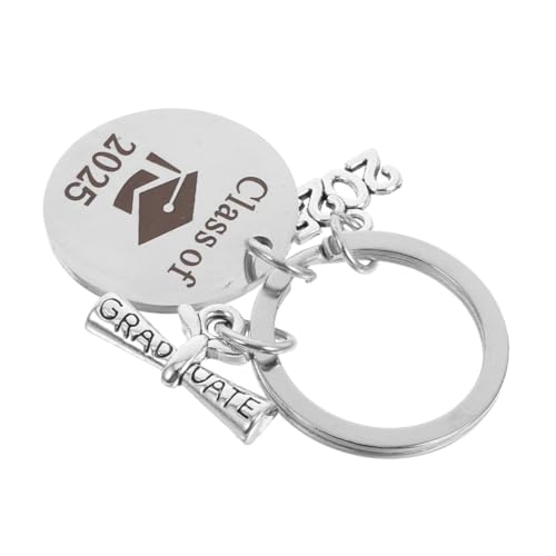 UKCOCO Abschluss Schlüsselanhänger Abschlusssaison Schlüsselbund Abschluss-schlüsselanhänger Abschluss Keychain Für Ihn Klasse Von 2025 Schlüsselanhänger Rostfreier Stahl von UKCOCO