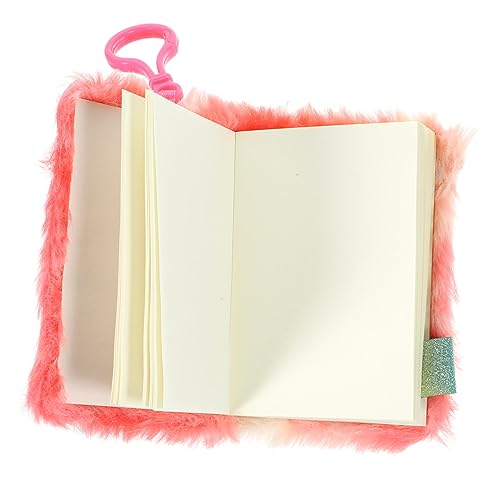 UKCOCO Adorables Tragbares Plüsch Notizbuch mit Haken Flauschiges Cartoon Tagebuch für Schule Büro und Zuhause Kleines Hanging Diary mit Geschütztem Innenpapier für Mädchen von UKCOCO