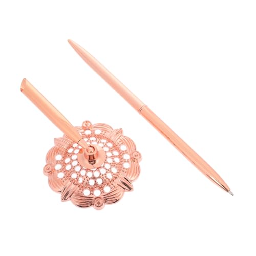 UKCOCO Business Kugelschreiber aus Metall mit Ständer Stabiler Tischhalter Glattes Schreiben Eleganter Stift für Hochzeit Büro und Bank Langlebiger Unterschriftsstift für Männer von UKCOCO