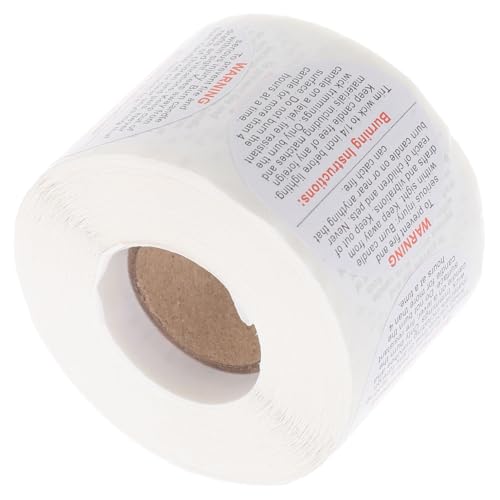 UKCOCO Candle Warning Labels Selbstklebend Rund Sicherheitsaufkleber Für Kerzengläser Und DIY Kerzenherstellung Hobby Weiße Mit Rot Schwarzer Einfache Anwendung von UKCOCO