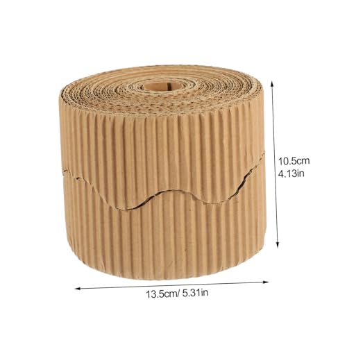 UKCOCO DIY Bulletin Board Border Trim Wellenförmige Papierrolle in Kraftfarbe Vielseitig Bemalbar für Kindergarten Dekoration und Klassenraum Hintergründe von UKCOCO