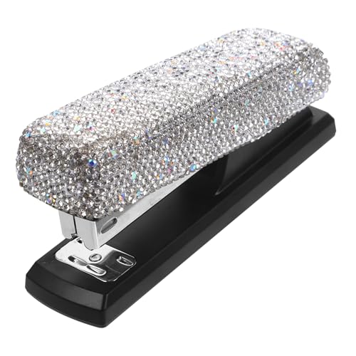 UKCOCO Diamant Stapler Weiß Leichter Heavy Duty Hefter Multifunktionales Bürozubehör für Schule Büro und Zuhause Handliche Papierbindung mit Ergonomischem Design von UKCOCO