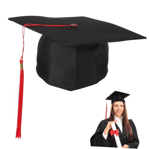 UKCOCO Doktorhut für Erwachsene mit Roter Quaste Bequemes Material Waschbar und Wiederverwendbar für Abschlussfeier Fotoshooting Cosplay und Hochschulveranstaltungen UKCOCO Doktorhut für Erwachsene mit Roter Quaste Bequemes Material Waschbar und Wiederverwendbar für Abschlussfeier Fotoshooting Cosplay und Hochschulveranstaltungen von UKCOCO