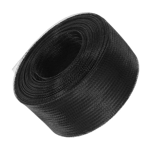 UKCOCO Elastisches Netz Mit Fischgrätenmuster Schneidereisenbaumgeflecht Stoff Tüll Rosshaargeflecht Röwaliemengezier Für Röcke Stoffnetz Weißer Tüllstoff Nähzubehör Schwarz Polyester von UKCOCO