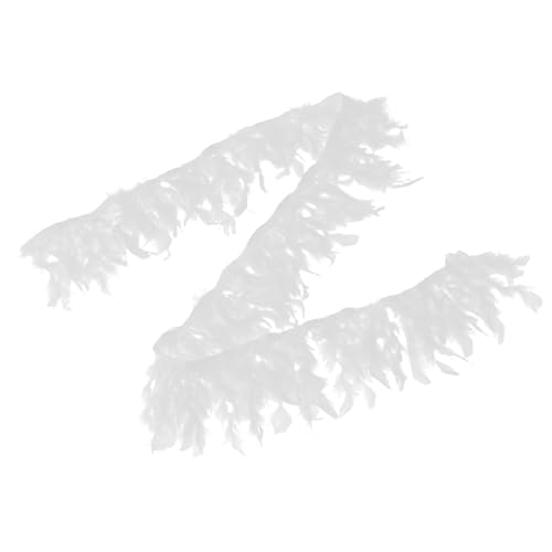 UKCOCO Federfransenbesatz für Nähhandwerk Dekoration Handgefertigt Weiß für Hochzeiten Schmuckherstellung und Geschenkverpackungen Elegantes Design von UKCOCO