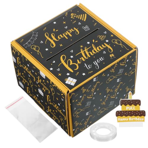 UKCOCO Geburtstags Geldgeschenkbox zum Ziehen Langlebige Pull Box aus Robustem Material Einfache Vielseitig Einsetzbar für Party Dekoration und Besondere Geschenkideen von UKCOCO