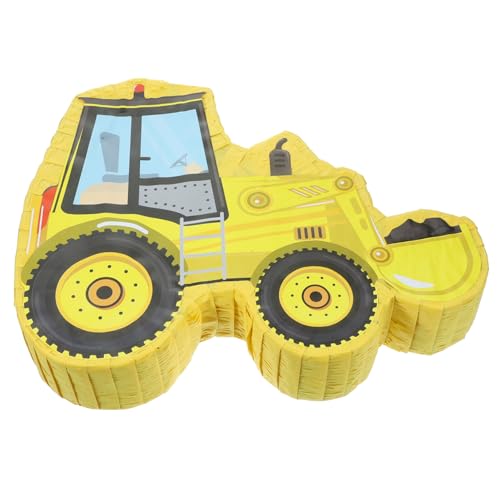 UKCOCO Gelbe Excavator Pinata aus Papier Süßes Baustellen für Geburtstagsparty Candy Füllung Leichte Mexikanische Fiesta Deko Kindgerechtes Party Highlight von UKCOCO
