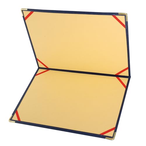 UKCOCO Großer Portfolio Organizer Dokumentenmappe aus Robustem Material mit Elegantem Blauen PU Leder und Metall Ecken Vielseitiger Aktenordner für Büro Interview und von UKCOCO