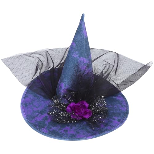 UKCOCO Halloween Hexenhut Cosplay Party Hat Cosplay Partyhüte Halloween Kostüme Hexenkostüm Partyzubehör Lustige Cosplays Zubehör Event Party Kopfbedeckung Halloween Versorgungsstoff von UKCOCO