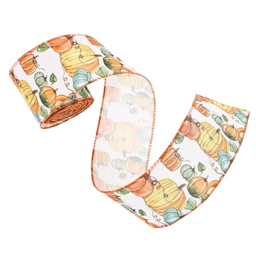 UKCOCO Herbstliche Ernte Dekoband mit Kürbismotiv Fein Verarbeitetes Satinband für Geschenkverpackung DIY Bastelarbeiten und Thanksgiving Partydekoration Vielseitig Einsetzbar UKCOCO Herbstliche Ernte Dekoband mit Kürbismotiv Fein Verarbeitetes Satinband für Geschenkverpackung DIY Bastelarbeiten und Thanksgiving Partydekoration Vielseitig Einsetzbar von UKCOCO